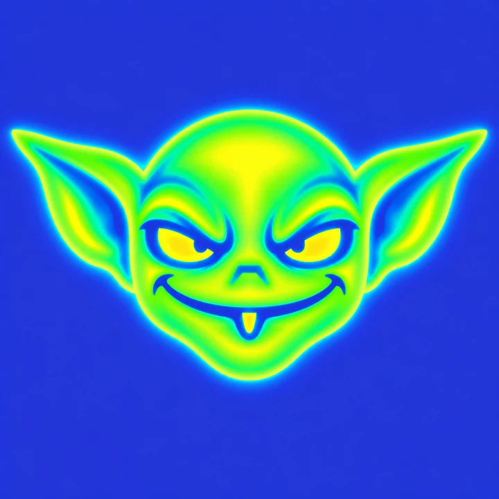 The goblin's head in thermal colours